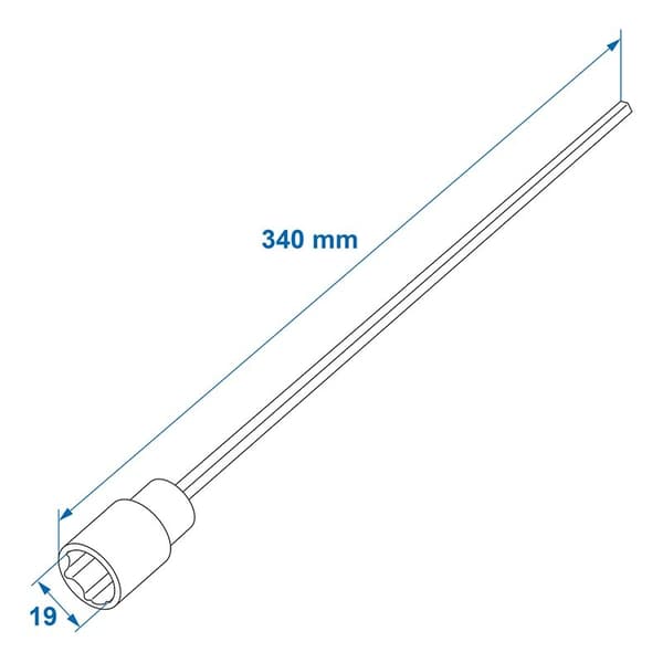 Hjørne stabil forlængerfatning 340mm / 19mm