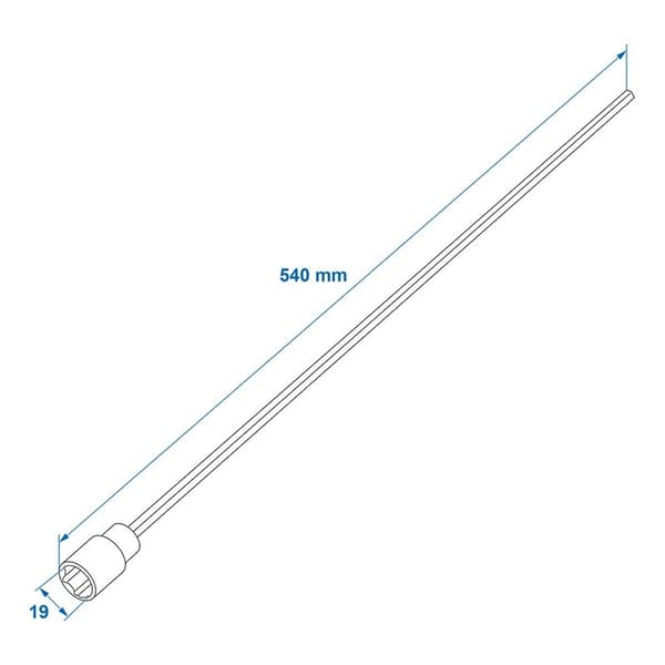 Hjørne stabil forlængerfatning 540mm / 19mm