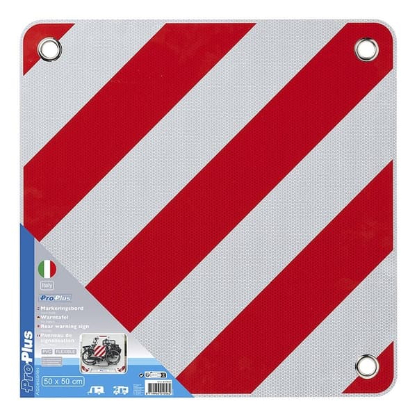 Takaosan varoituskyltti joustava 50 x 50 cm Italialle