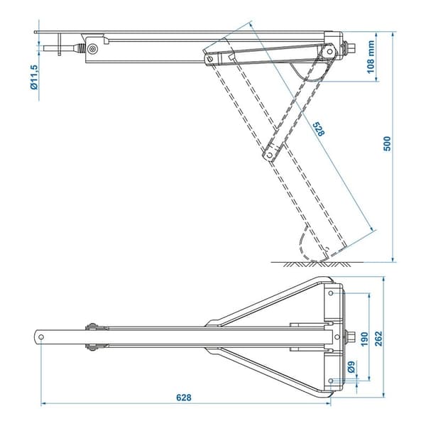 Hjørnestød 800kg 605x260mm H:500mm