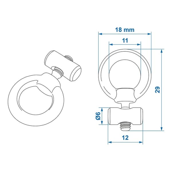 Markisskenastopp 6 - 9 mm rostfritt stål - set om 2 stycken