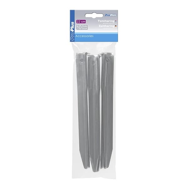 Teltpinne 22cm metall halvrund 10 stk i polybag