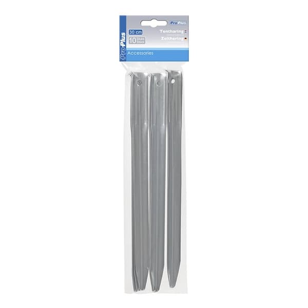Tentpinne 30cm metall halvrund 10 stk i polybag