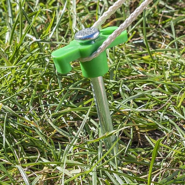 Telttanauha 25 cm metallia, muovinen koukku, joka hehkuu pimeässä