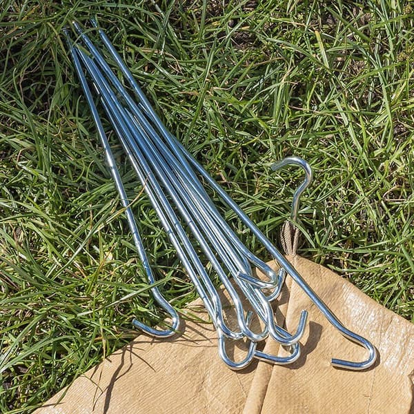 Tältpinne 22cm metall med öppet öga 10 stycken i polybag