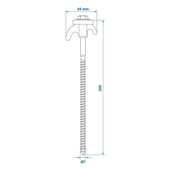 Tältpinne 20cm metallskruvbar med plastkrok