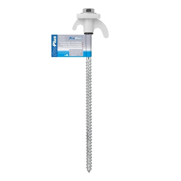 Tältpinne 20cm metallskruvbar med plastkrok