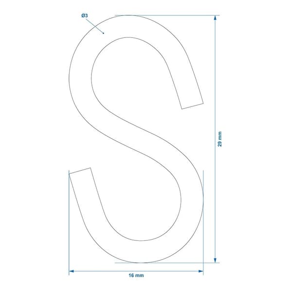 S krog Ø3mm 2,9x1,3cm