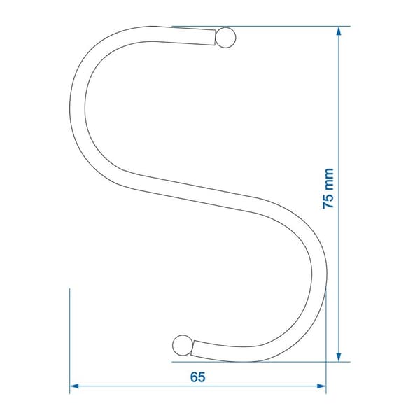 S krog Ø4mm 6,5x7,5cm 6 stk i blister