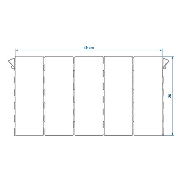 Madlavningsrude 5-delt aluminium foldbar 49 x 26 cm
