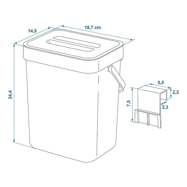 Kannen roskakori 5L asuntovaunuun/matkailuautoon