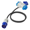 Miniatyrbild 3 av 6: Adapterkabel 150cm 3x1,5mm² från CEE-kontakt till 2xSchuko + 1xCEE-uttag