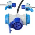 Miniatyrbild 6 av 6: Adapterkabel 150cm 3x1,5mm² från CEE-kontakt till 2xSchuko + 1xCEE-uttag