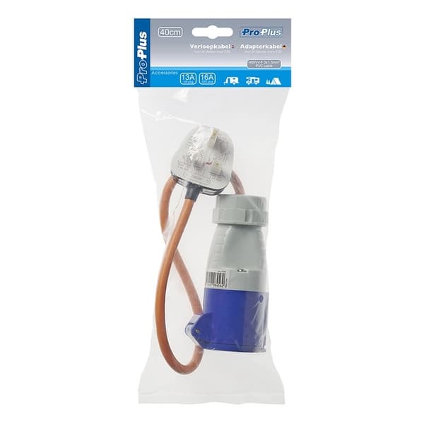 Adapterkabel 40cm från UK-kontakt till CEE