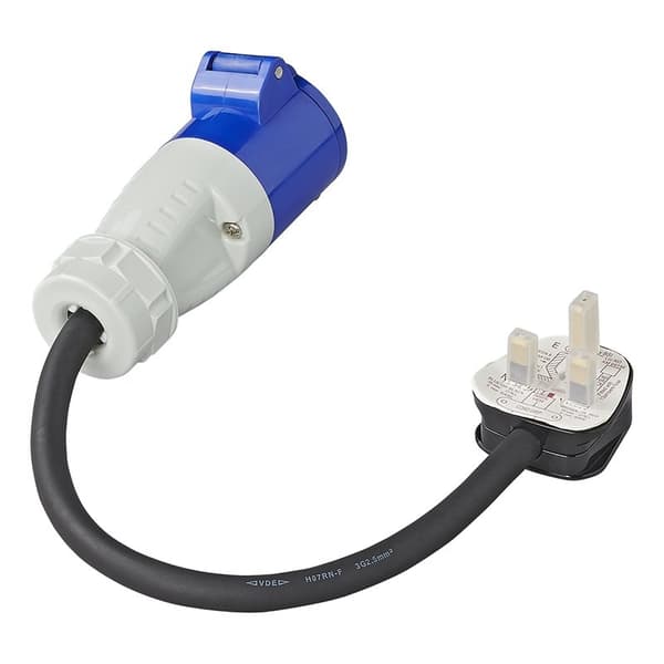 Adapterkabel 40cm 3x2,5mm² fra UK stik til CEE