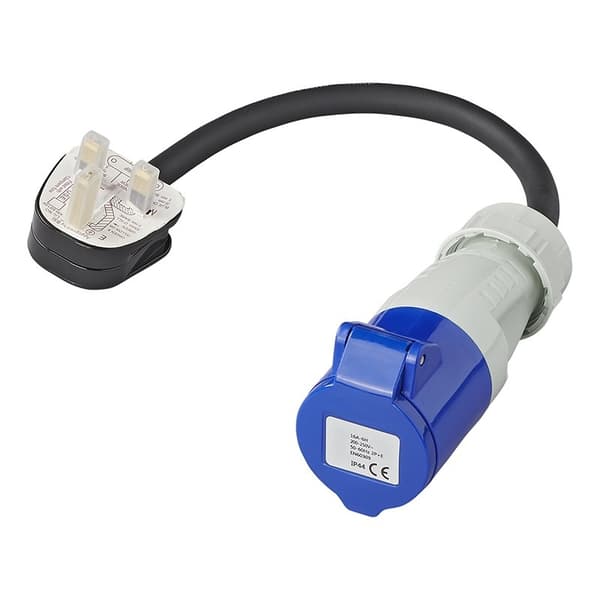 Adapterkabel 40cm 3x2,5mm² fra UK stik til CEE