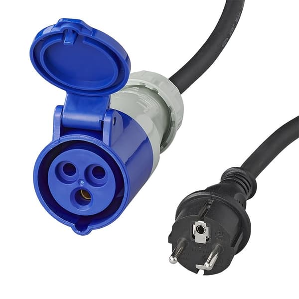 Adapterikaapeli 40 cm Schuko-liittimestä CEE:hen