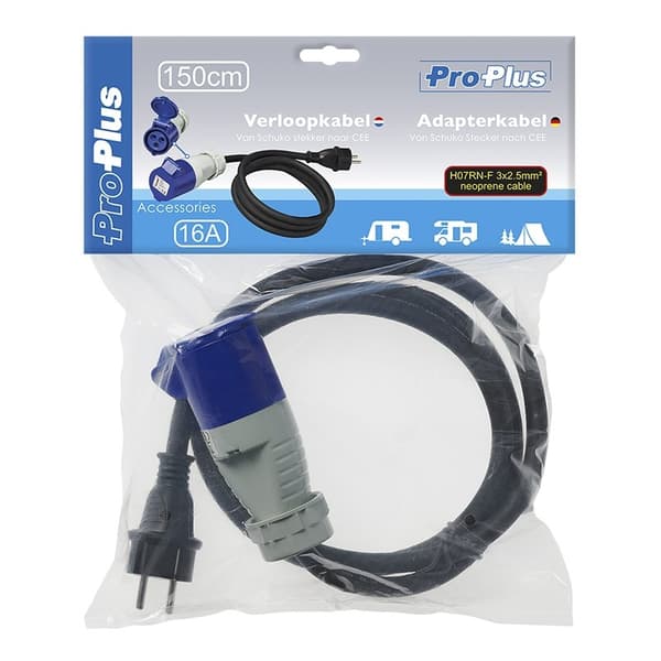 Adapterikaapeli 150cm 3x2,5mm² Schuko-liittimestä CEE:hen