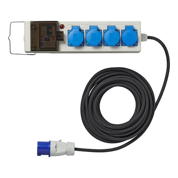 Telt/sammenleggbar tilhengerenhet 10M 3x1,5mm² med MCCB og RCD + 2xUSB
