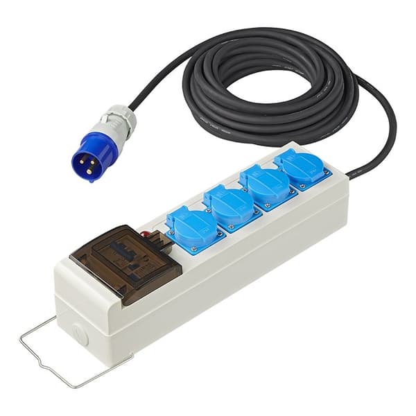 Telt/sammenleggbar tilhengerenhet 10M 3x1,5mm² med MCCB og RCD + 2xUSB