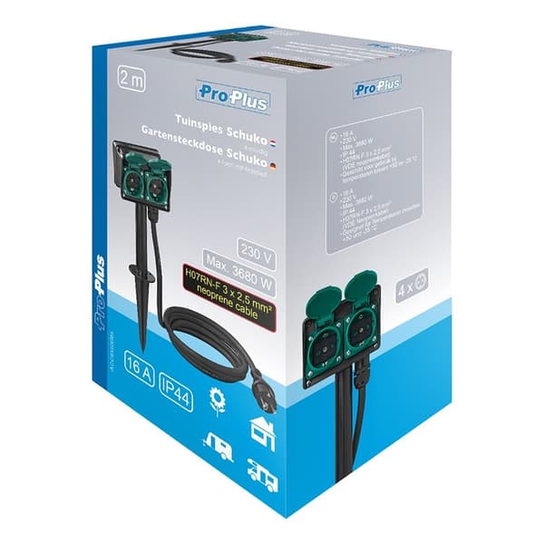 Puutarhapistorasia Schuko 4-tie 2M 3x2,5mm²