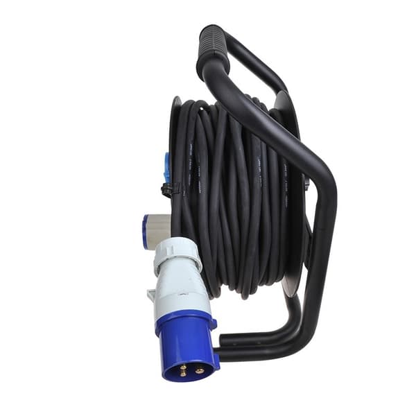 Kabelupprullare CEE 25M 3x1,5mm² (2x Schuko + 1x CEE)