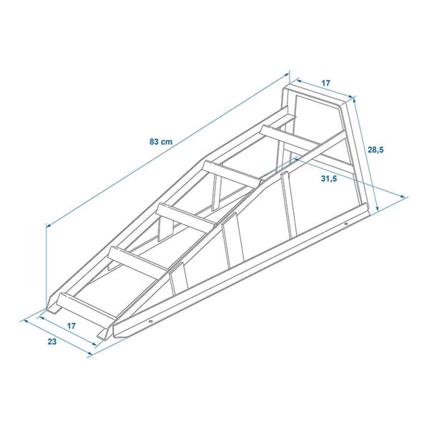 Påkørselsrampe stål 1000 kg
