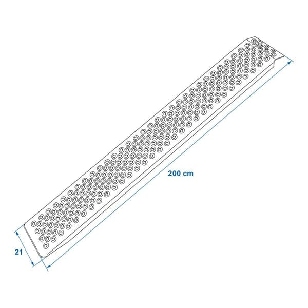 Lasterampe aluminium 200x21cm 200kg pr stk