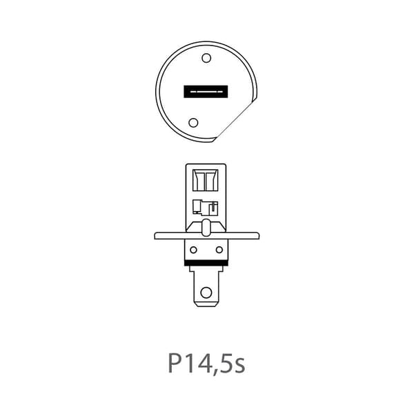 Bilpære 12V 55W P14.5s H1 i boks