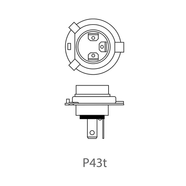 Bilpære 12V 60/55W P43t H4 i boks