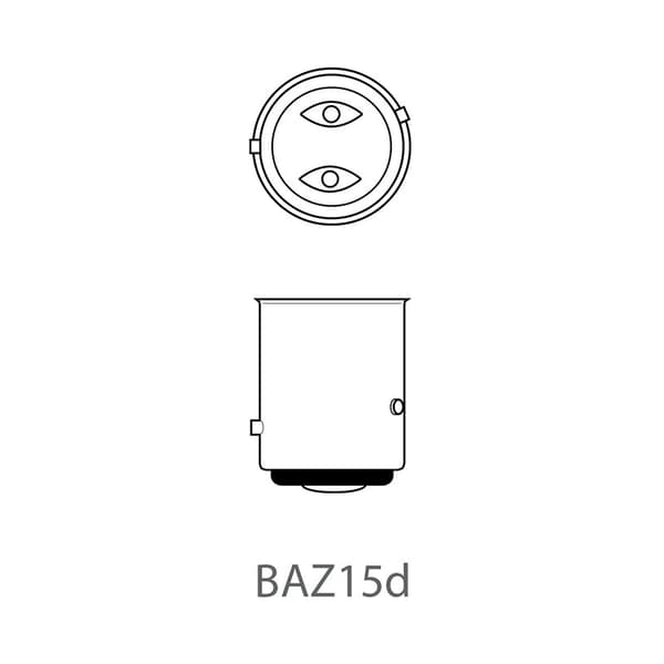 Bilpære 12V 21/4W BAZ15d pr stk