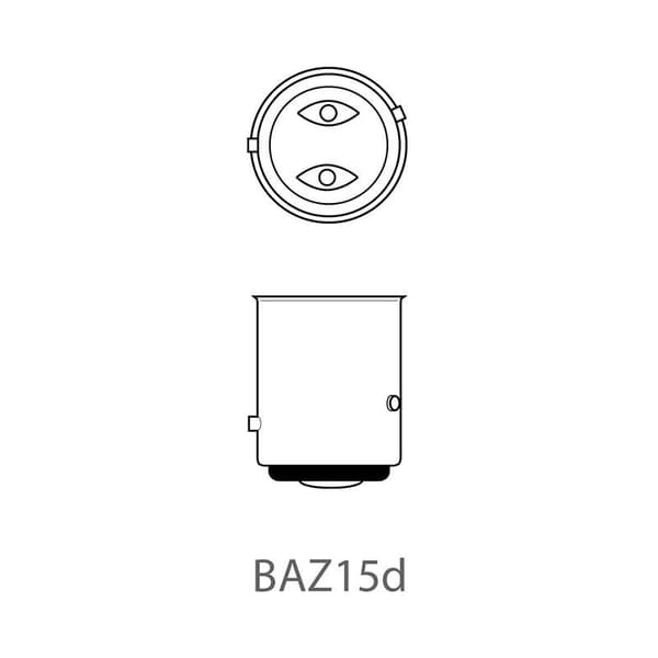 Bilpære 12V 21/4W BAZ15d 2 stk i blisterpakning