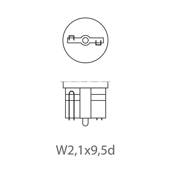 Bilpære 12V 5W T10 B2.1x9.5d 2 stk i blisterpakning