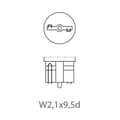 Miniatyrbilde 3 av 4: Bilpære 12V 5W T10 B2.1x9.5d 2 stk i blisterpakning