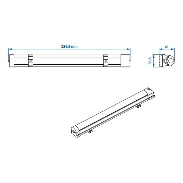 Lineært LED lys 42-leds 12V 200lm 320x33x33mm