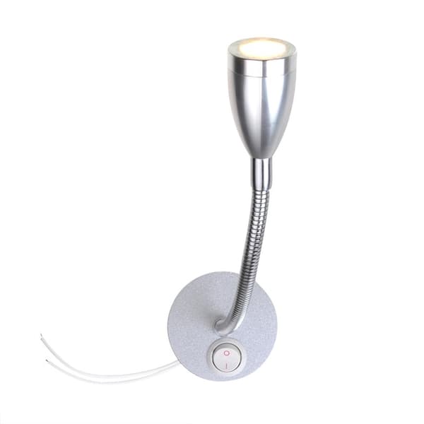 Utenpåliggende spotlight 1-led med fleksibel svanehals 12V 120lm Ø65x110-260mm