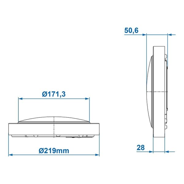 Taklys 42-leds 12V 840lm Ø220x50mm