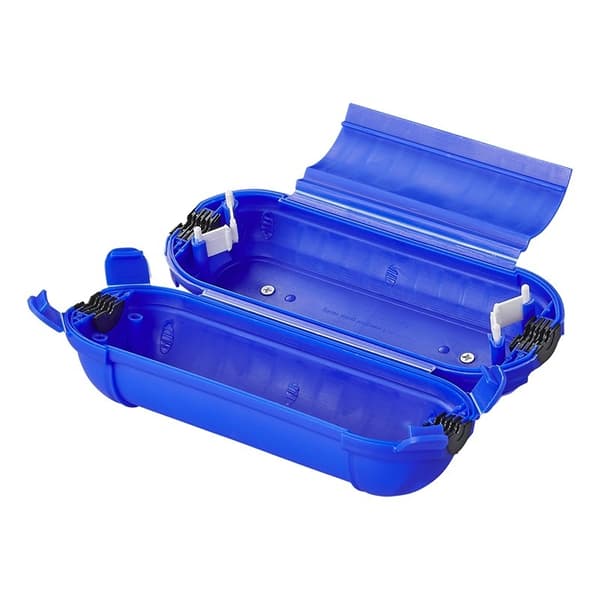 Safeboks for Schuko plugg og kobling blå