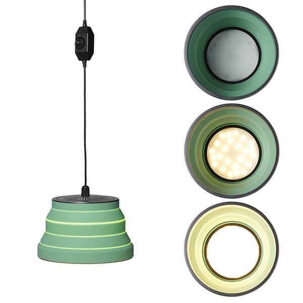 Riippuva LED-lamppu kokoontaitettava silikonivihreä Ø25cm