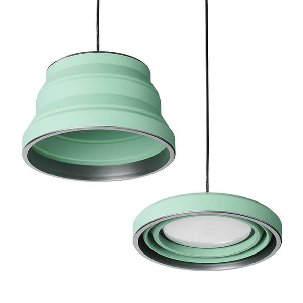 Riippuva LED-lamppu kokoontaitettava silikonivihreä Ø25cm