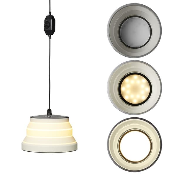Hængende LED lampe foldbar silikone hvid Ø15cm
