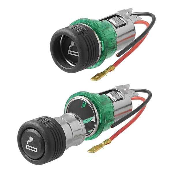 Sigarettenner innfelt stikkontakt med belysning 12V/24V i blister