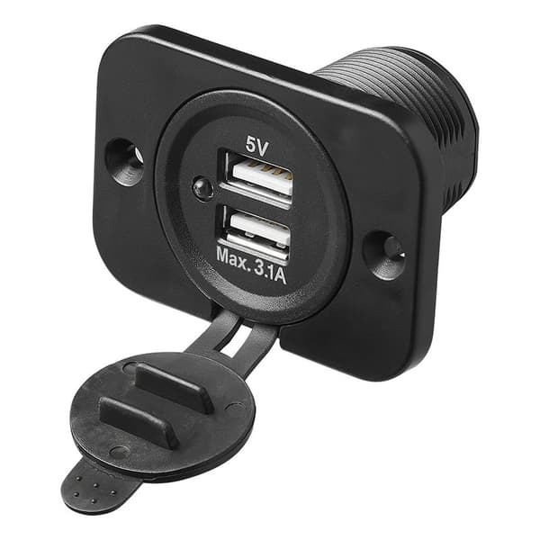 USB-portti kaksinkertainen uppoasennus tyyppi A 3100mA 12V/24V läpipainopakkauksessa