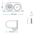 Pikkukuva 7 / 7: Pinta-asennettava tupakansytyttimen pistoke + 2xUSB-tyyppi A 12V/24V läpipainopakkauksessa