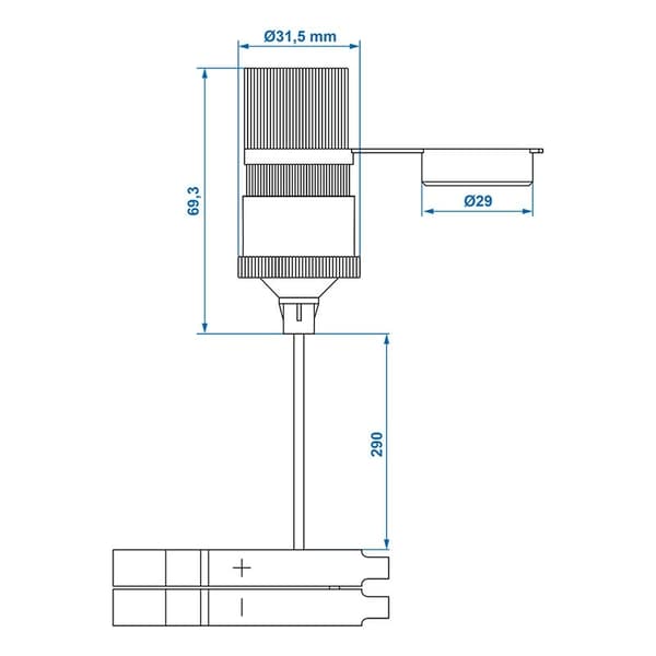 Tupakansytyttimen pistoke paristoliittimillä 12V/24V-16A läpipainopakkauksessa