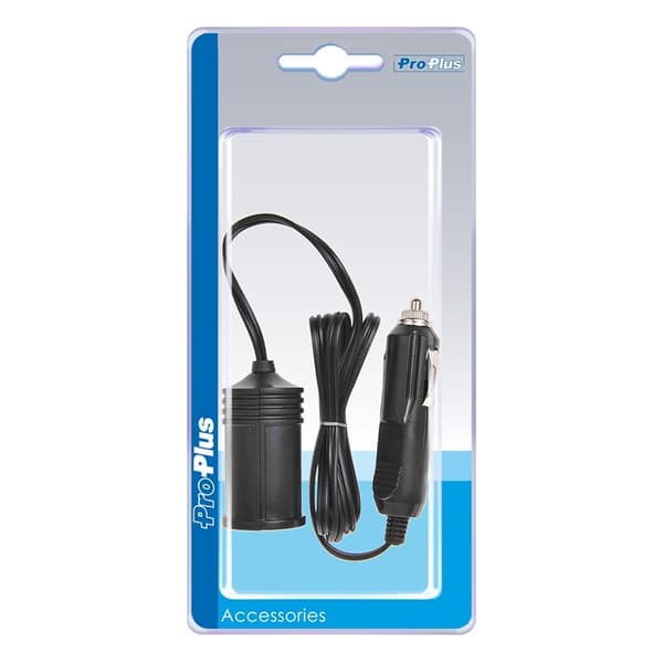 Skjøteledning 1M med 2-veis USB-lader type A 12V/24V i blisterpakning