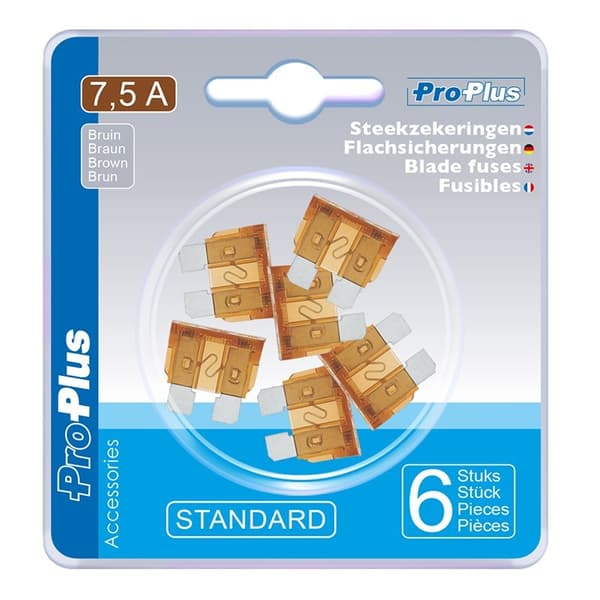 Bladsikringer standard 7,5A brun 6 stk i blister
