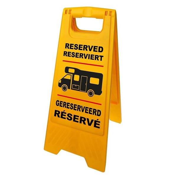 Plasseringsskilt "Reservert" for bobil