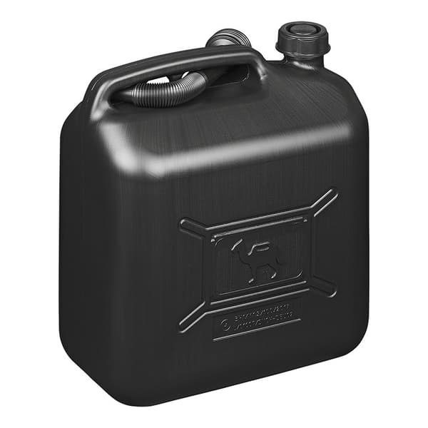 Drivstoffkanne 20L plast svart UN-godkjent
