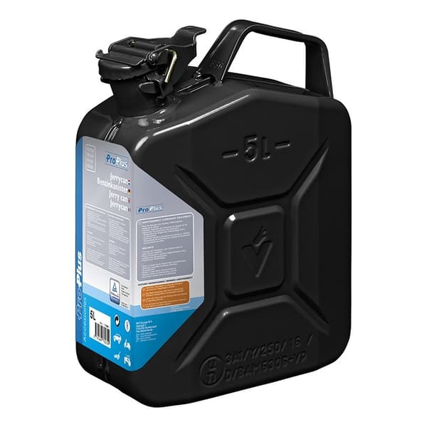 Jerry can 5L metall sort UN- & TüV/GS-godkjent